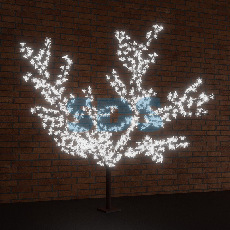 Светодиодное дерево &quot;Сакура&quot;,  выстота 2,4м,  диметр кроны 2,0м,  белые светодиоды,  IP 65, понижающий трансформатор в комплекте,  NEON-NIGHT
