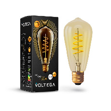 Лампа светодиодная диммируемая Voltega E27 4W 2800К прозрачная VG10-ST64GE27warm4W-FB 7077