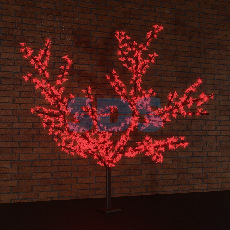 Светодиодное дерево &quot;Сакура&quot;, высота 2,4м, диаметр кроны 2,0, красные светодиоды, IP 65, понижающий трансформатор в комплекте, NEON-NIGHT