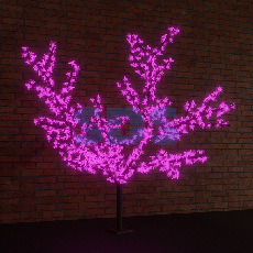 Светодиодное дерево &quot;Сакура&quot;, высота 3,6м, диаметр кроны 3,0м, фиолетовые светодиоды, IP 65, понижающий трансформатор в комплекте, NEON-NIGHT