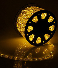 Светодиодный Дюралайт Ø13 мм Желтый, 36 LED/м, Свечение 360°, IP54, Бухта 100м