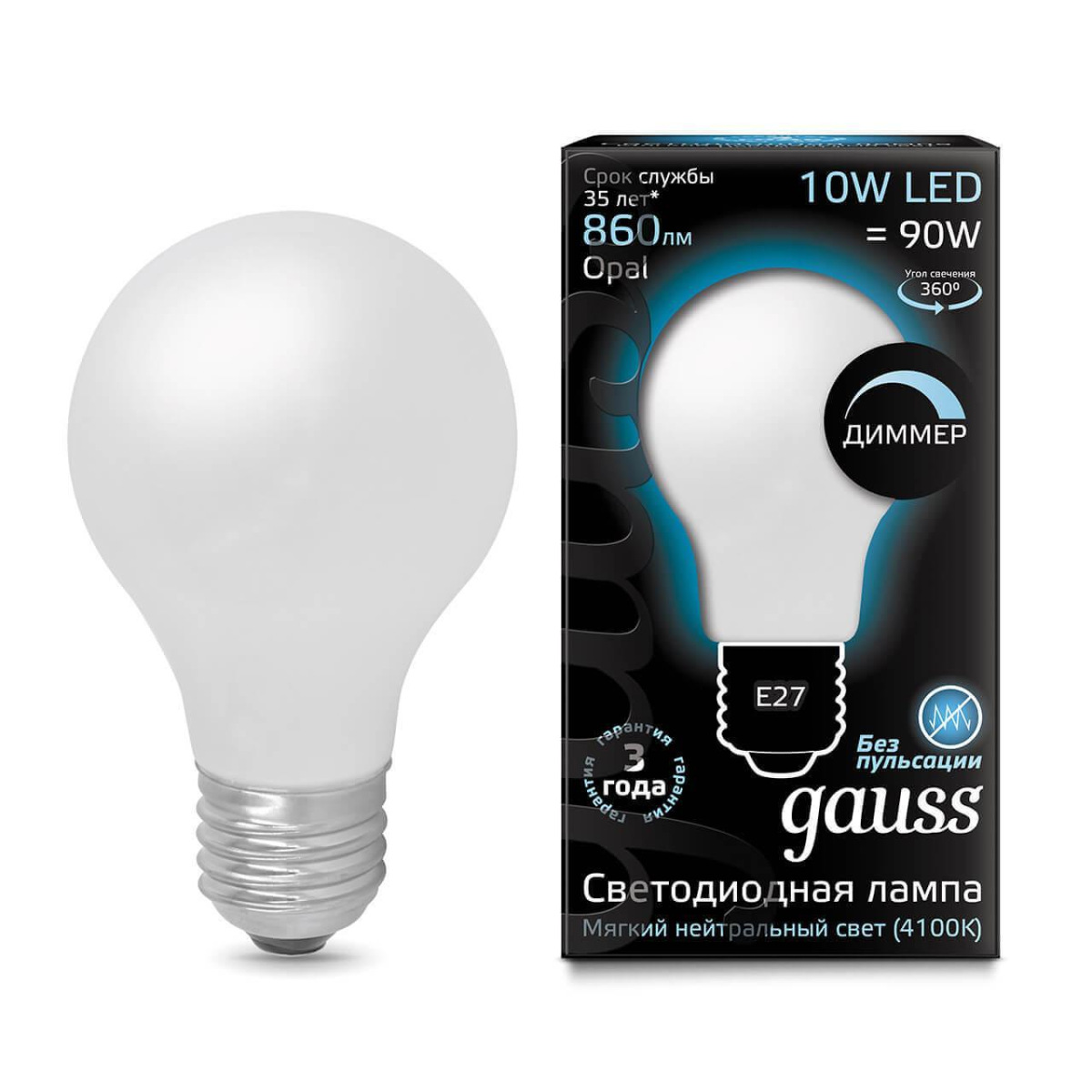 Лампа светодиодная диммируемая Gauss филаментная E27 10W 4100К матовая 102202210-D, 102202210-D
Лампа светодиодная диммируемая Gauss филаментная E27 10W 4100К матовая 102202210-D, 102202210-D