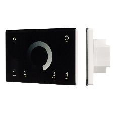 Панель Sens SMART-P79-DIM Black (230V, 4 зоны, 2.4G) (Arlight, IP20 Пластик, 5 лет)
