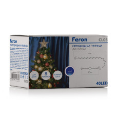 Светодиодная гирлянда Feron CL03 линейная 4м +1.5м 230V синий