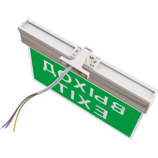 Светильник аккумуляторный, 10 LED/1W 230V, AC/DC зеленый 260*245*35 mm, белый, Выход, EL60