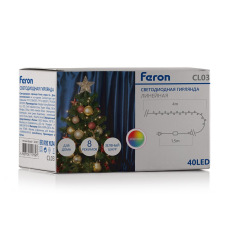 Светодиодная гирлянда Feron CL03 линейная 4м +1.5м 230V мультиколор
