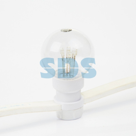 Гирлянда LED Galaxy Bulb String 10м, белый КАУЧУК, 30 ламп*6 LED ЖЕЛТЫЕ, влагостойкая IP65
