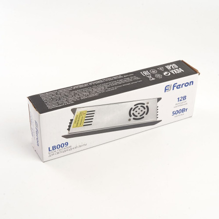 Трансформатор электронный для светодиодной ленты 500W 12V (драйвер), LB009 FERON