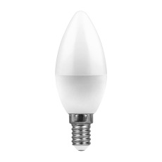 Лампа светодиодная, (7W) 230V E14 4000K C37, LB-97