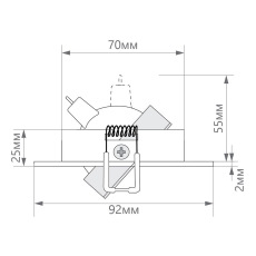 Светильник потолочный встраиваемый, MR16 G5.3, хром DL2811