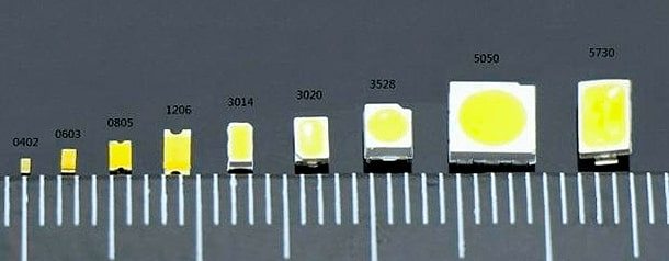 Внешний вид SMD-светодиодов разных типов Внешний вид SMD-светодиодов разных типов