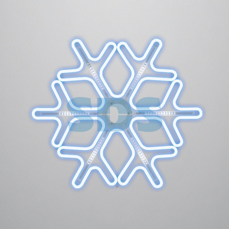 Фигура «Снежинка» из гибкого неона с эффектом тающих сосулек, 60х60 см, цвет свечения синий/белый NEON-NIGHT