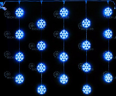Светодиодная занавеса 20 LED, 22 Ватт, IP54, для улицы и помещения, провод Прозрачный, Свечение: постоянное, RL-CMSF2*2-T/B