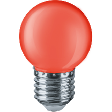 Лампа светодиодная LED 1Вт Е27 230В красный NLL-G45-1-230-R-E27 шарик цветной