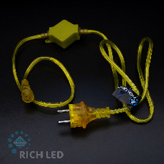 Блок питания универсальный для статичных и флэш изделий Rich LED. 2АF. Для соединения до 10 шт., провод желтый, 220 В. RL-220AC/DC-2AF-Gd