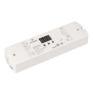 Конвертер SMART-K40-DMX (12-24V, 0/1-10V) (Arlight, IP20 Пластик, 5 лет) конвертер smart c1 12v rf 0 1 10v 2 4g arlight ip20 пластик 5 лет