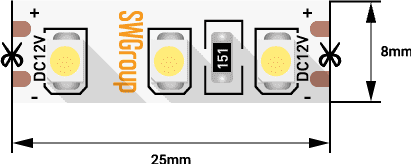 Лента светодиодная SWG3120-12-9.6-G-M мат для резки 30 × 22 см а4 зелёный dk 004