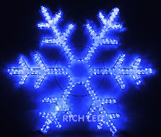 Светодиодная снежинка Rich LED, синий, дюралайт на металлокаркасе, 100 см, 220 B. RL-SFDL100-B