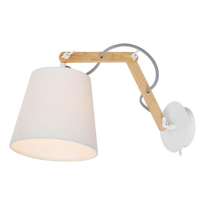 Бра Arte Lamp PINOCCHIO A5700AP-1WH industrial hanging lamp white round 51 cm e27 solid mango wood