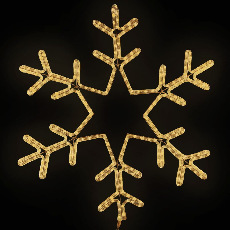Светодиодная Снежинка Ø0,8м Тепло-Белая, Дюралайт на Металлическом Каркасе, IP54, LC-13056