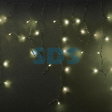 Гирлянда Айсикл (бахрома) светодиодный, 5,6 х 0,9 м, с эффектом мерцания, БЕЛЫЙ провод КАУЧУК, 230 В, диоды ТЕПЛЫЙ БЕЛЫЙ, 240 LED NEON-NIGHT