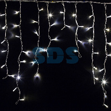 Гирлянда Айсикл (бахрома) светодиодный, 5,6 х 0,9 м, белый провод КАУЧУК, 230 В, диоды белые, 240 LED NEON-NIGHT