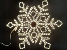 Светодиодная снежинка Rich LED, теплый белый, дюралайт на металлокаркасе, 70 см, 360 LED, 24В