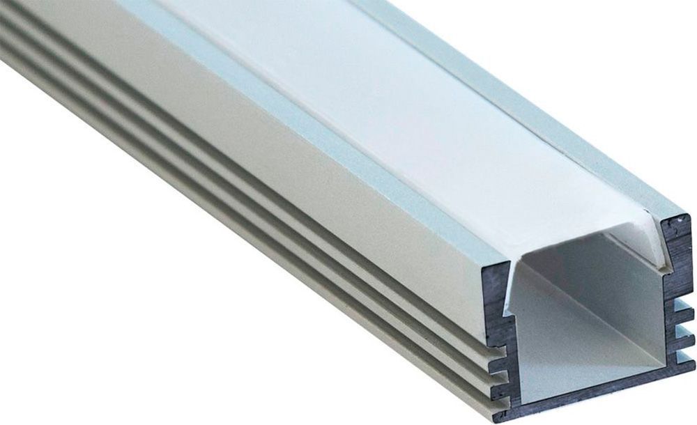 Профиль алюминиевый накладной, серебро, CAB261 профиль алюминиевый п образный 15х12х15х2x1000 мм