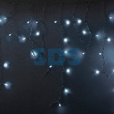 Гирлянда Айсикл (бахрома) светодиодный, 5,6 х 0,9 м, с эффектом мерцания, БЕЛЫЙ провод КАУЧУК, 230 В, диоды БЕЛЫЕ, 240 LED NEON-NIGHT
