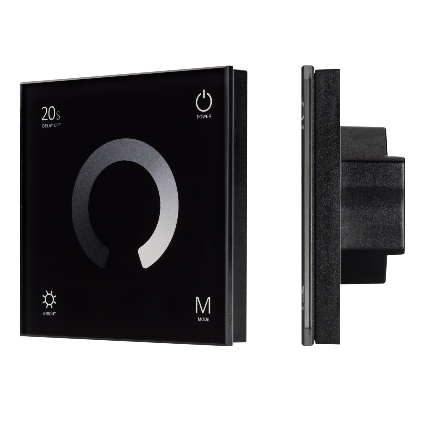 Панель SMART-P4-DIM-G-IN Black (12-24V, 4x3A, Sens, 2.4G) (Arlight, IP20 Пластик, 5 лет) панель smart p6 dim g in black 12 24v 4x3a sens 2 4g arlight ip20 пластик 5 лет