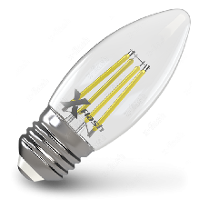 Светодиодная лампа филамент E27 FL C35 4W 220V, 48878