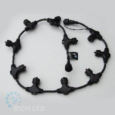 Разветвитель универсальный 1 м, 2-х проводной, 10 лучей, черный RL-SC2/10-B