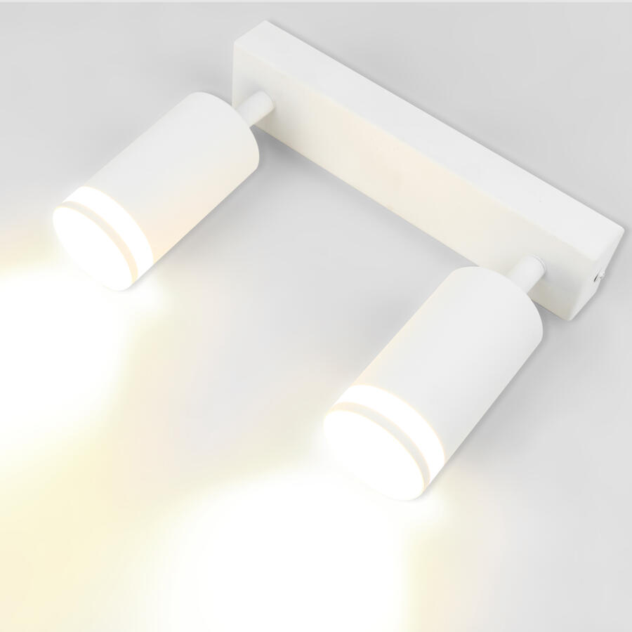 Спот на основании GWL-2GU10-M-IP20 Двойной Белый С боковым рассеивателем Башня