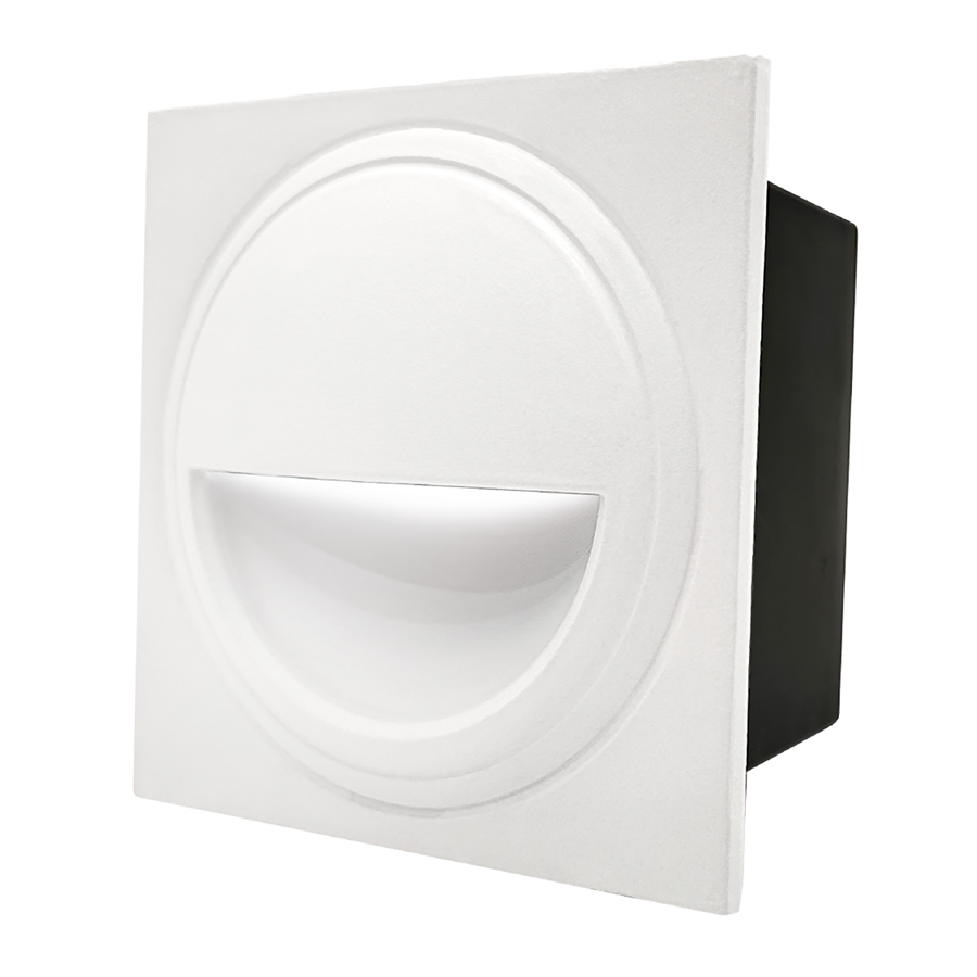 Светильник для ступеней 3Вт 5000К Металл Белый Квадрат Полукруг General GSTL-S1-3BT-5K 974₽