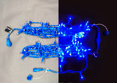 Светодиодная гирлянда Rich LED 10 м, 100 LED, 220 В, соединяемая, влагозащитный колпачок, двойная изоляция, синяя, синий провод, RL-S10C-220V-C2Bu/B