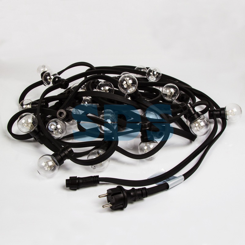 Гирлянда LED Galaxy Bulb String 10м, черный КАУЧУК, 30 ламп*6 LED СИНИЕ, влагостойкая IP65, цвет синий 331-323 - фото 1
