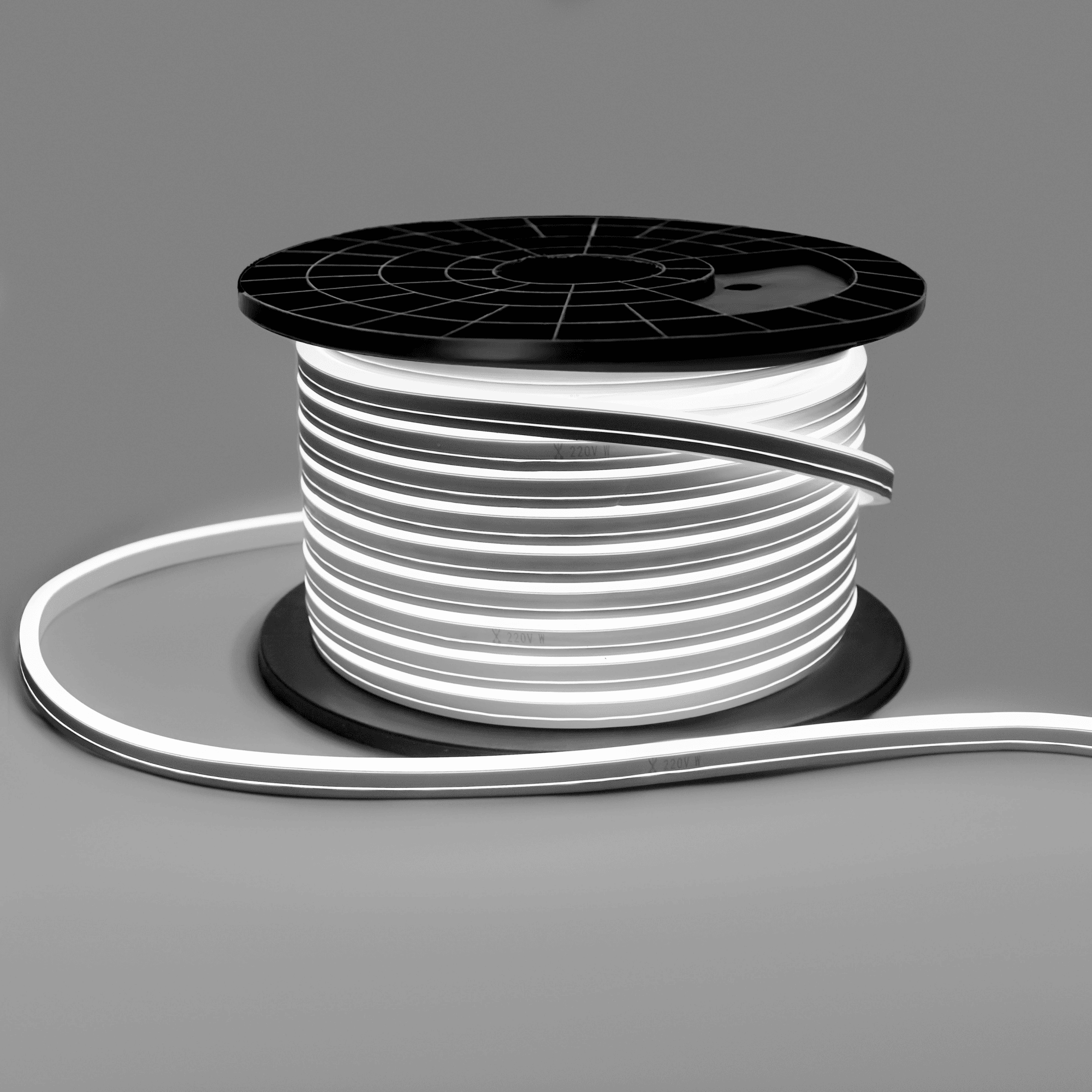 Гибкий Неон INOXHUB 8х16мм, односторонний, бухта 50м, шаг резки 1м, 120 SMD 2835 на метр, 220В, IP65, БЕЛЫЙ