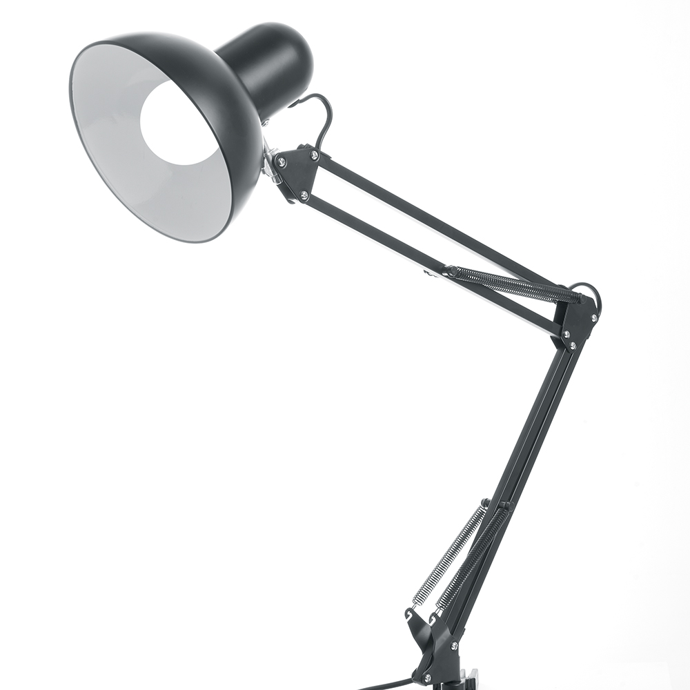 Светильник настольный под лампу E27, max 60W, 230V на струбцине, черный, DE1430 уличный настенный cветильник elektrostandard talli d gl 3002d черный 4690389106576