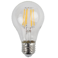 Лампа светодиодная филаментная ЭРА E27 7W 2700K прозрачная F-LED A60-7W-827-E27 Б0043432