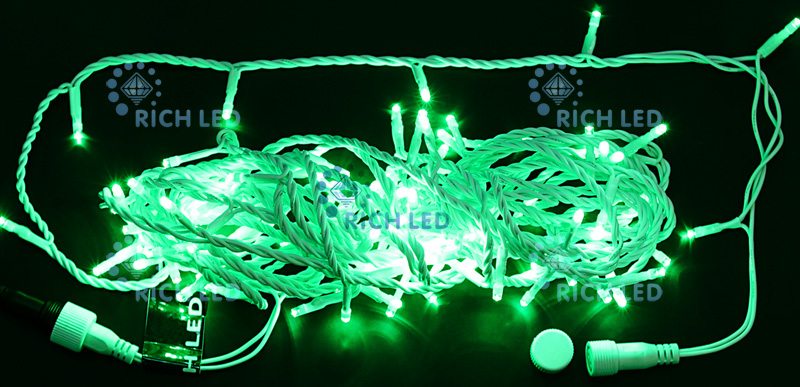 

Светодиодная гирлянда 100 LED, 4.8 Ватт, IP54, для улицы и помещения, провод белый, Свечение: постоянное, RL-S10C-24V-W/G, RL-S10C-24V-W/G