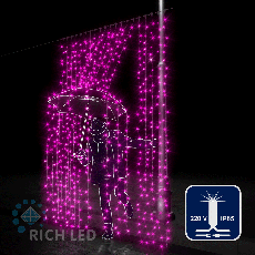 Светодиодный занавес 2*3 м, 220 вольт, герметичный, 600 LED, RL-C2*3F-CW/P