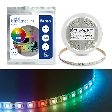 Cветодиодная LED лента Feron LS606, 60SMD(5050)/м 14,4Вт/м 5м IP20 12V RGB