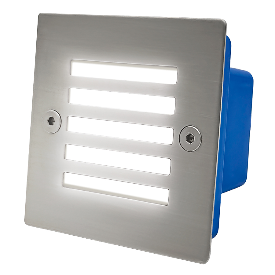 Светильник для ступеней 3Вт 5000К Металл Хром Квадрат с решеткой General GSTL-S1-3BT-5K 667₽