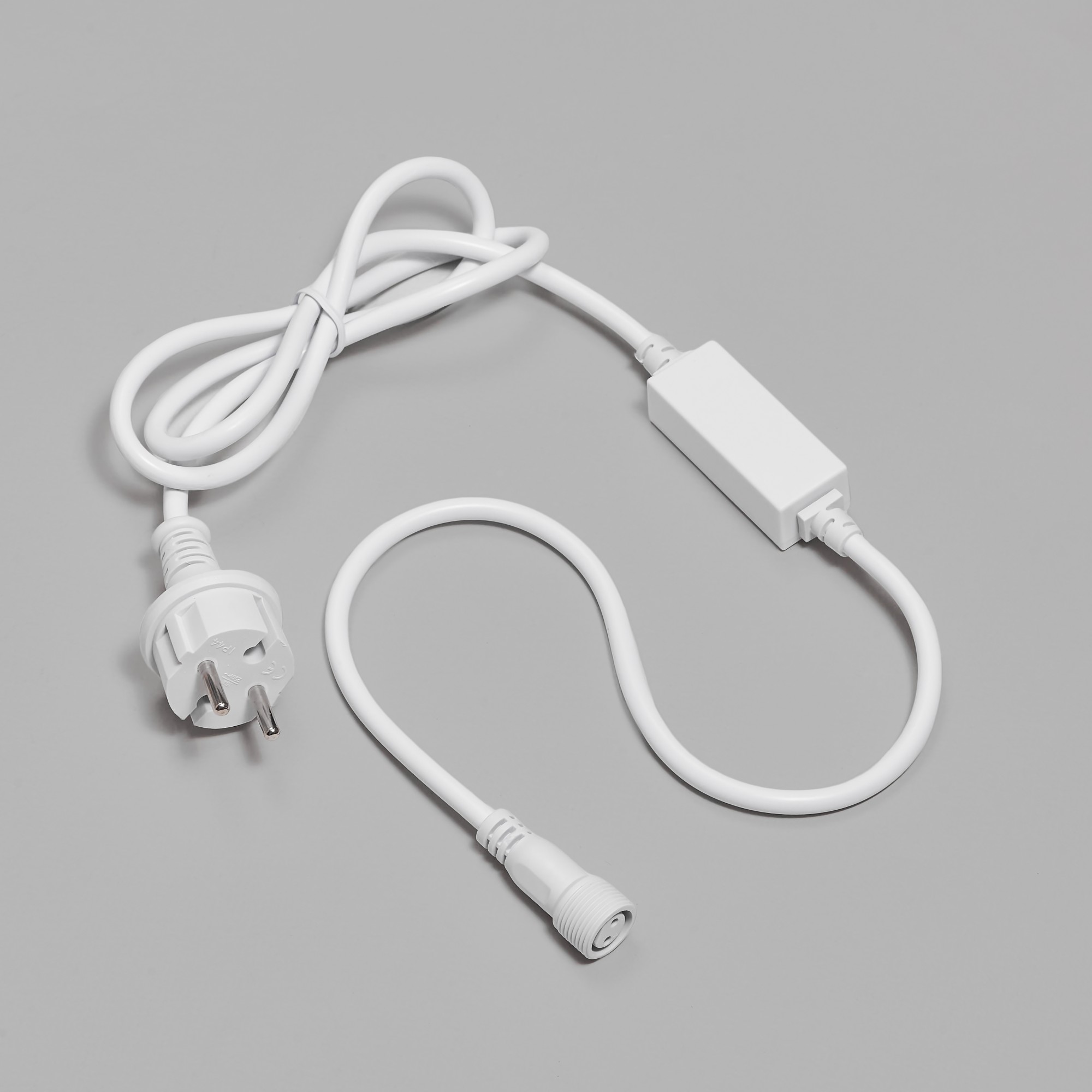 Блок питания 2А для гирлянд 2-pin INOXHUB, 220В, 1.5м, БЕЛЫЙ провод