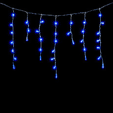 Гирлянда Бахрома с Колпачком 3,1 x 0,5 м Синяя 220В, 120 LED, Провод Прозрачный ПВХ, IP65