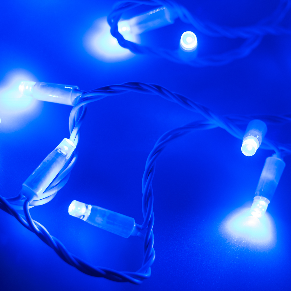 Светодиодная гирлянда ARD-STRING-CLASSIC-10000-WHITE-100LED-FLASH BLUE (230V, 7W) (Ardecoled, IP65) гирлянда led cliplight 24v 3 нити по 10 метров диодов синий