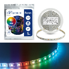 Cветодиодная LED лента Feron LS607, 60SMD(5050)/м 14.4Вт/м 5м IP65 12V RGB