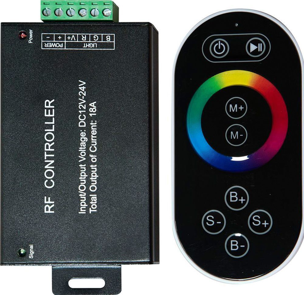 Контроллер для светодиодной ленты с П/У черный, 12-24V, LD55 контроллер для ленты m spi f12wh m spi f12wh