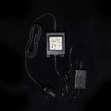 Трансформатор 60W с выпрямителем для Нитей 24В, до 1000 LED, провод Чёрный Каучук, IP65