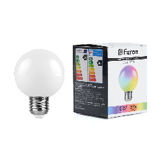 Лампа светодиодная, (3W) 230V E27 RGB G60, LB-371 матовый плавная сменая цвета